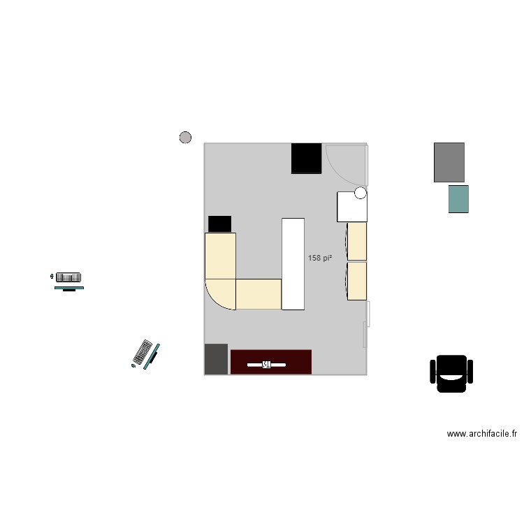 Bureau 1I. Plan de 0 pièce et 0 m2