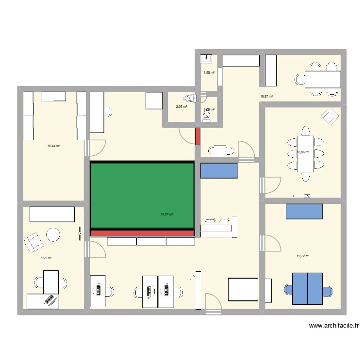 bureau - Lancy. Plan de 0 pièce et 0 m2 bureau - Lancy. Plan de 0 pièce et 0 m2
