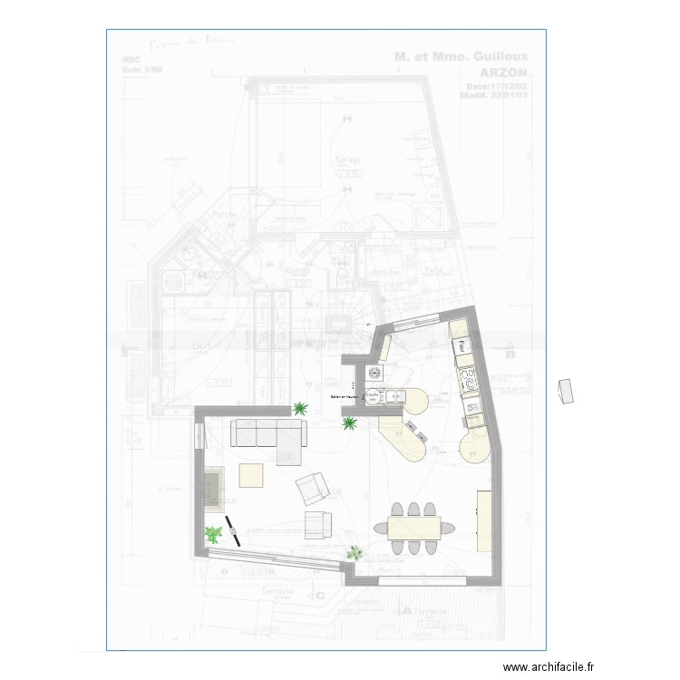 Arzon cuisine salon v12. Plan de 0 pièce et 0 m2