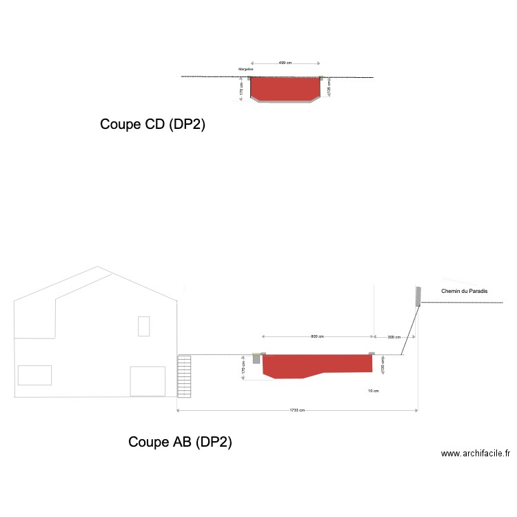 COUPE. Plan de 0 pièce et 0 m2