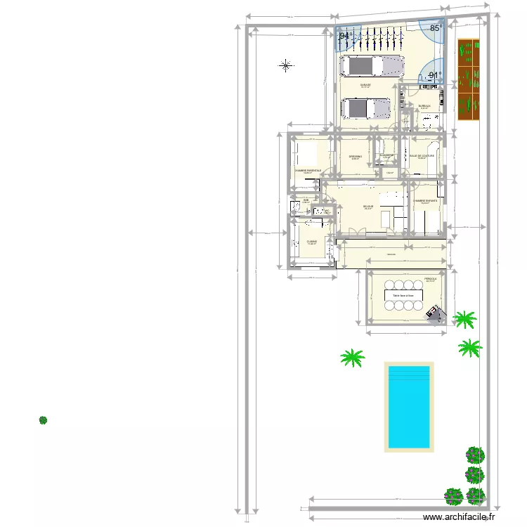 Projet am&eacute;nagement villa 3. Plan de 