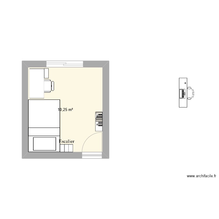 Chambre Noé. Plan de 1 pièce et 10 m2