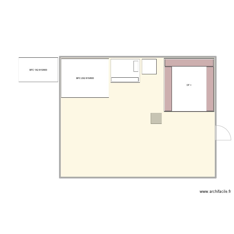 Forgeron. Plan de 1 pièce et 55 m2