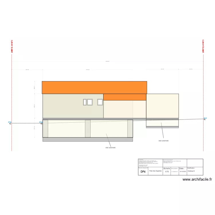 PLAN DES FACADES - NORD. Plan de 