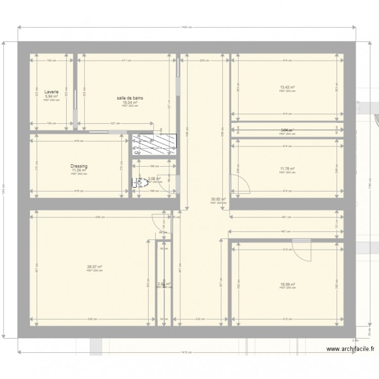 plassac etage projet decembre 2018 2. Plan de 0 pièce et 0 m2