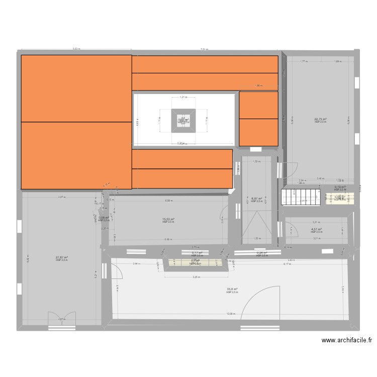 Maison du village RDC vue de dessus. Plan de 0 pièce et 0 m2