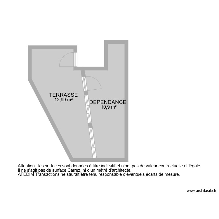 BI 8064 DEPENDANCE . Plan de 2 pièces et 24 m2