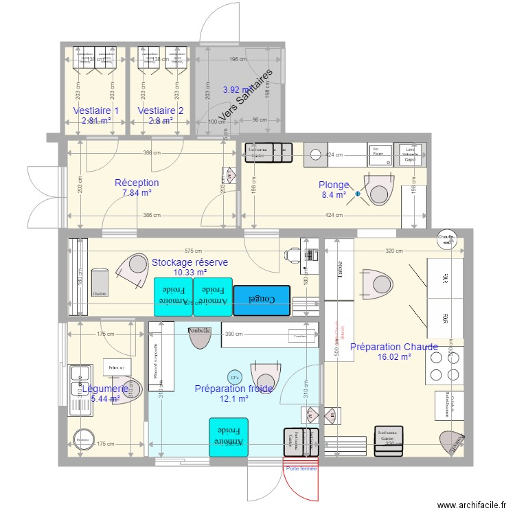 Mazerolles 005. Plan de 9 pièces et 70 m2