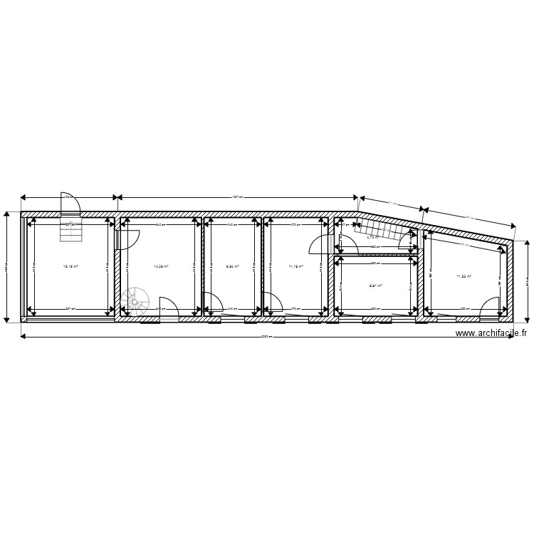 MAILLOT RDJ. Plan de 7 pièces et 75 m2