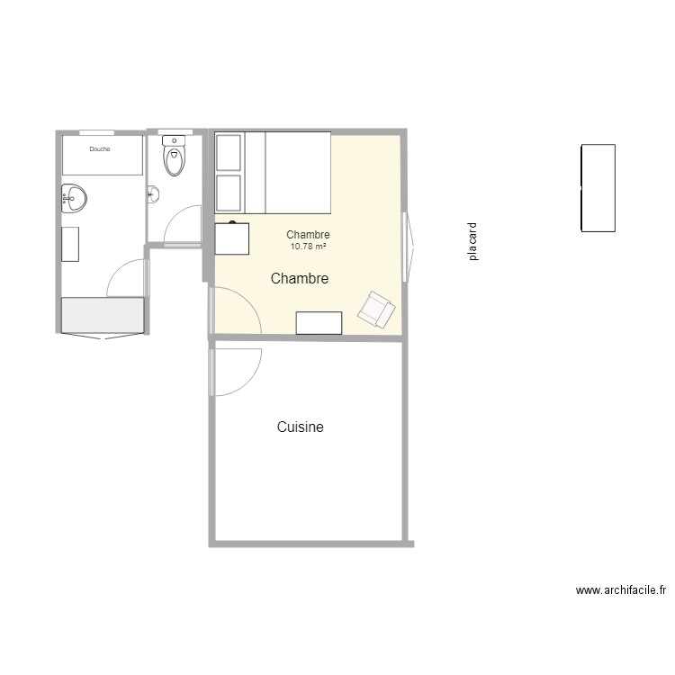 studio 30. Plan de 1 pièce et 11 m2