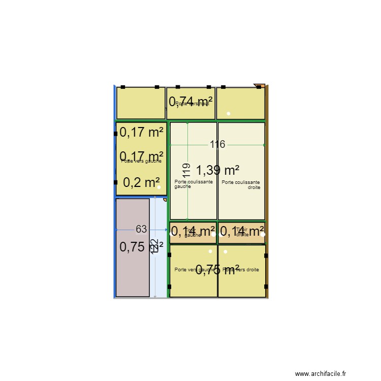 Armoire chambre les portes A. Plan de 0 pièce et 0 m2