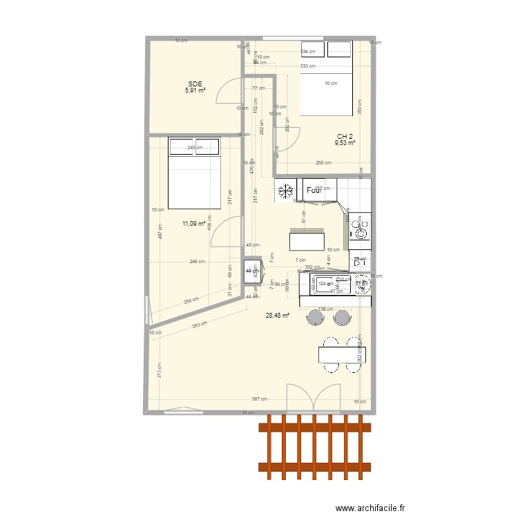 LOFT AYTRE 7. Plan de 4 pièces et 55 m2