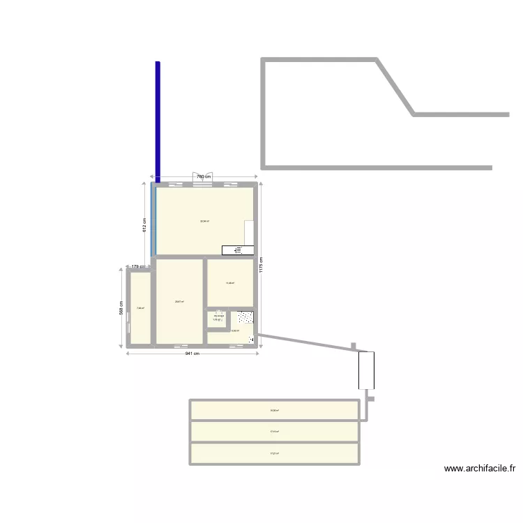 Plan g&eacute;n&eacute;ral Maison en A. Plan de 