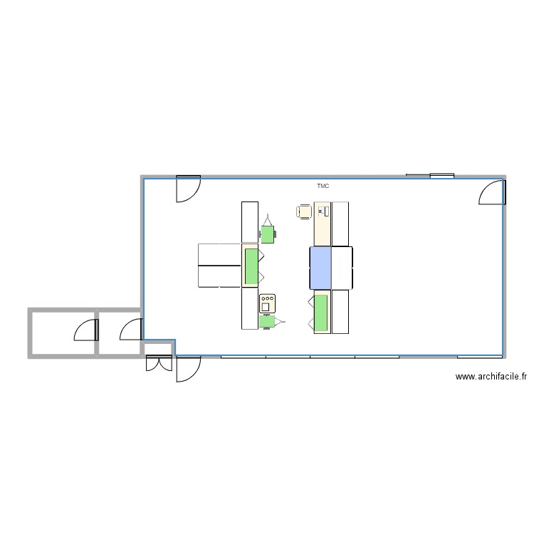 Layout TZ. Plan de 4 pièces et 76 m2