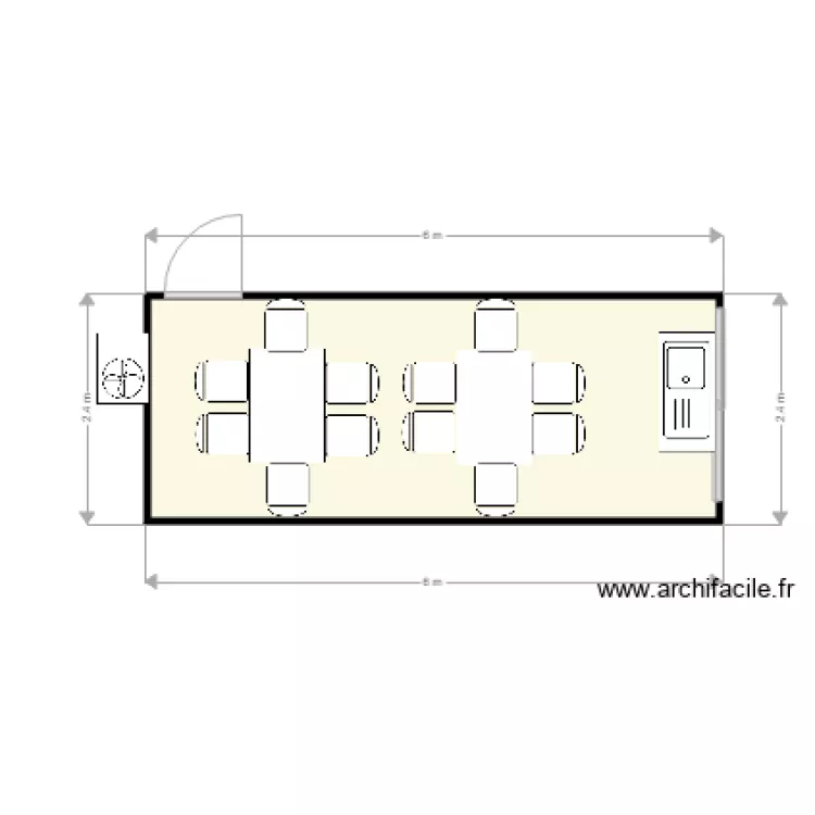 refectoire clim kitchenette. Plan de 
