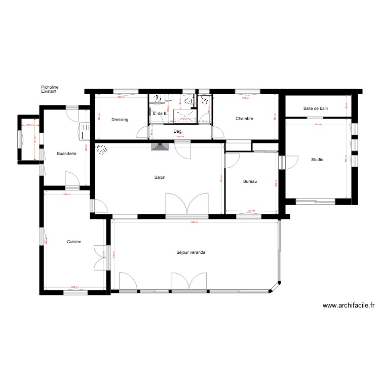 Picholine Existant projet appenti. Plan de 0 pièce et 0 m2