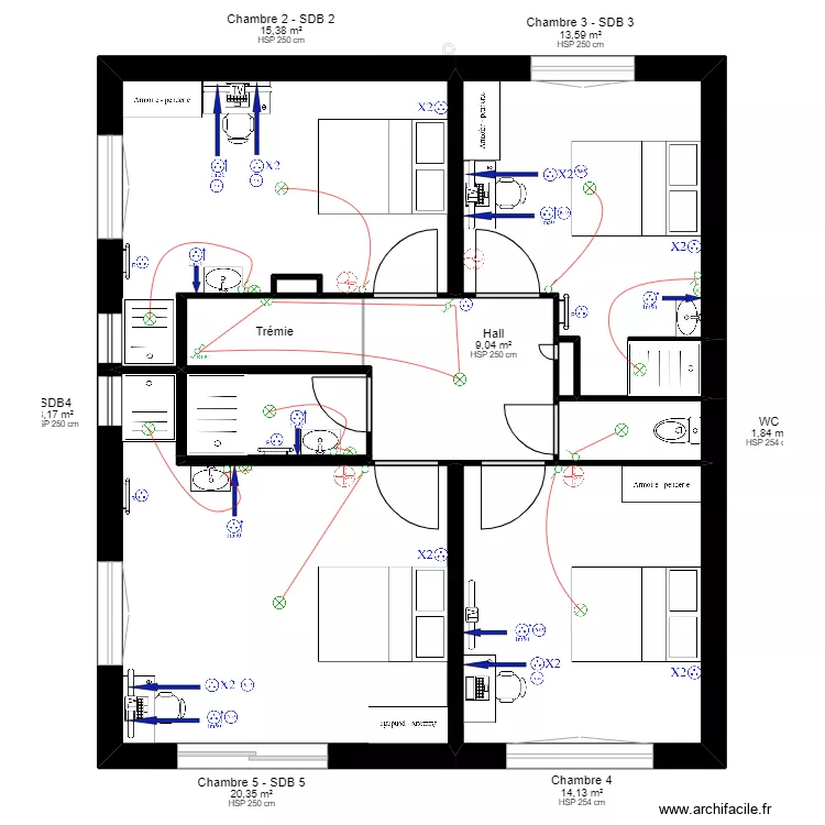 Plan LAMY RENOVATION V3 avec meubles. Plan de Plan LAMY RENOVATION V3 avec meubles. Plan de