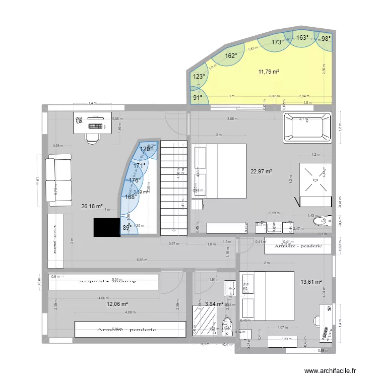 Str&eacute;py am&eacute;nagement Haut test. Plan de 