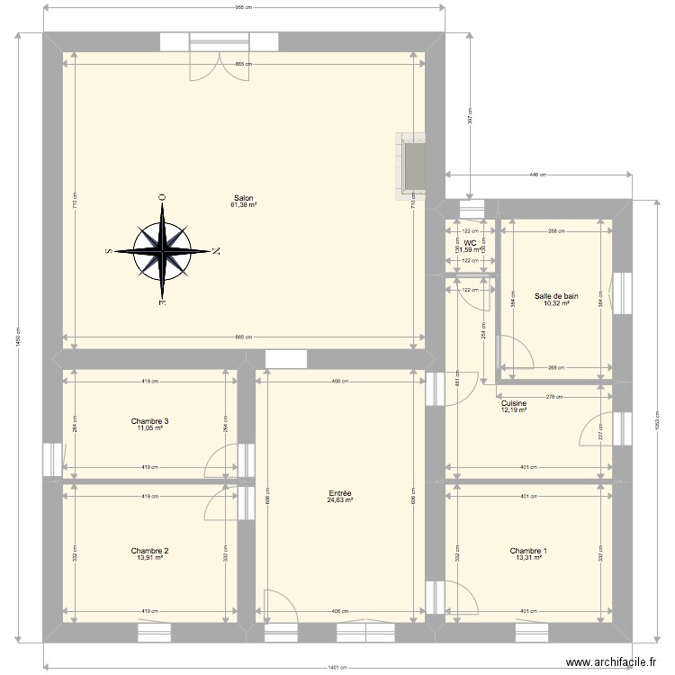 Kooiman. Plan de 8 pièces et 148 m2