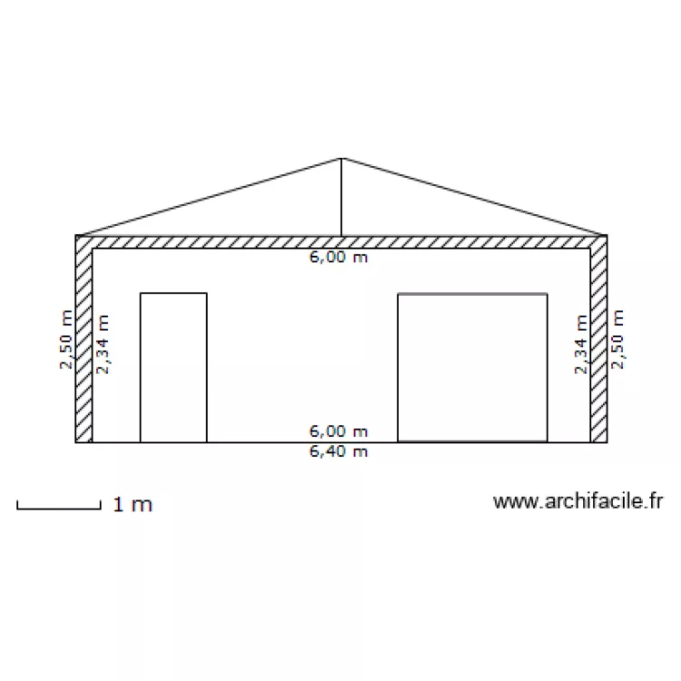 FACE AVANT ABRI DE JARDIN. Plan de 
