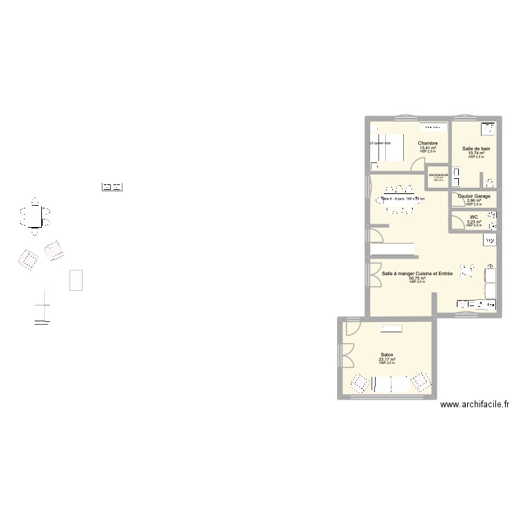 PLAN MAISON ACTUELLE PETIT HAMEAU 3. Plan de 7 pièces et 106 m2