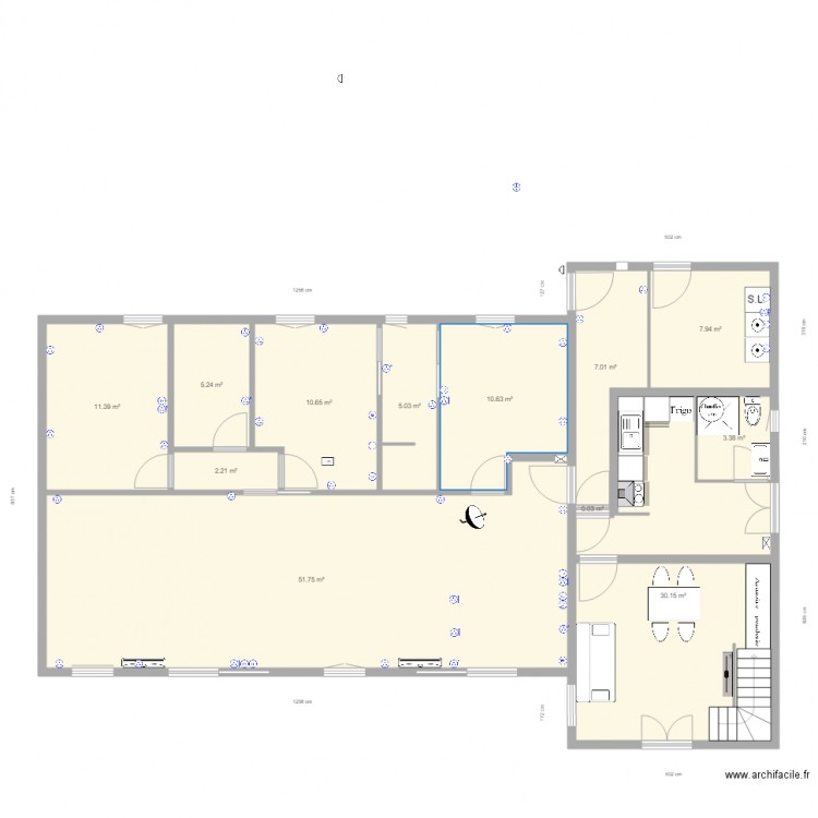 Electricité MAISON. Plan de 0 pièce et 0 m2