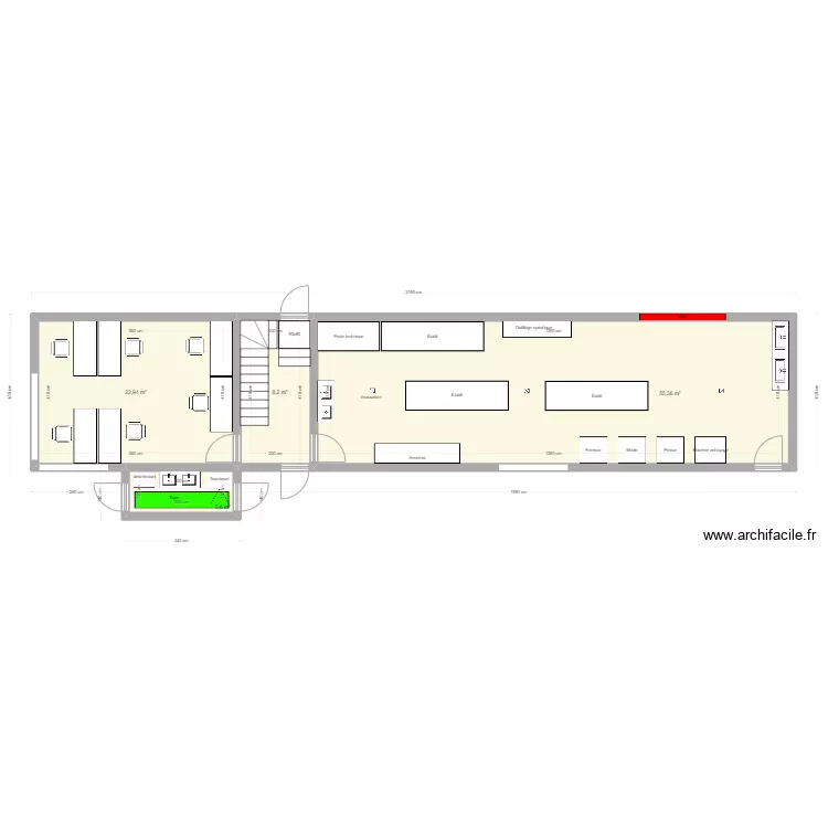 RDC atelier. Plan de 