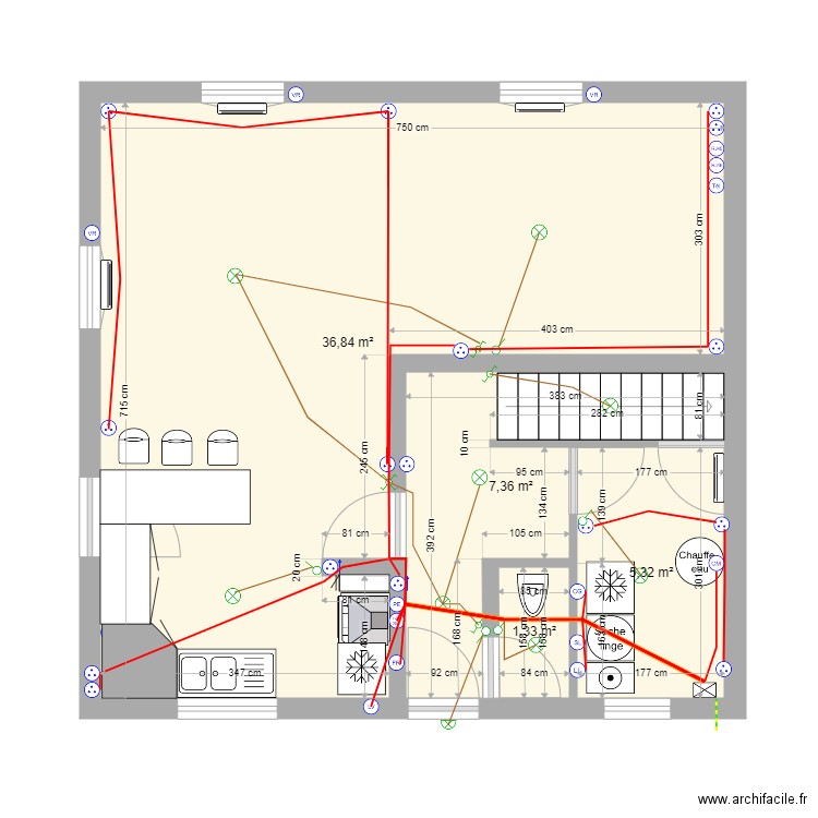 Maison Damien. Plan de 0 pièce et 0 m2