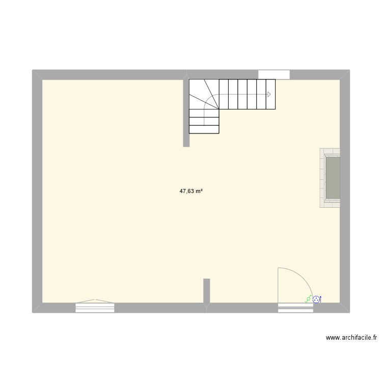 SalonSAM 1. Plan de 1 pièce et 48 m2