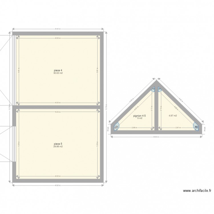 piece 4 5 et pignion. Plan de 0 pièce et 0 m2