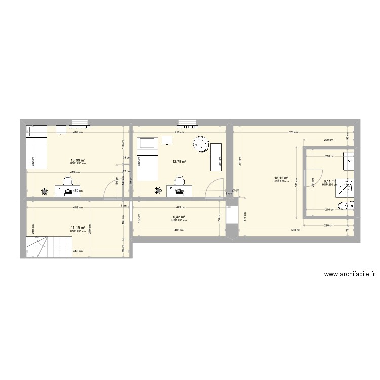 2eme etage. Plan de 0 pièce et 0 m2