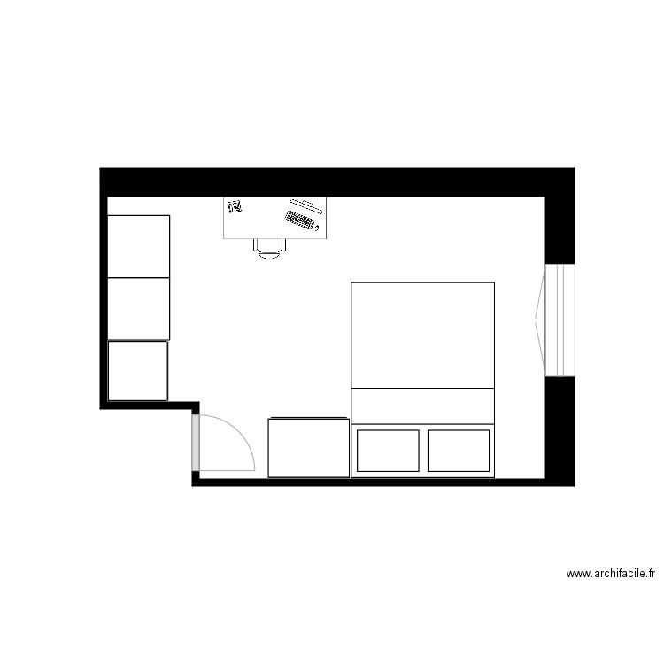 PETITE MAISON. Plan de 1 pièce et 11 m2