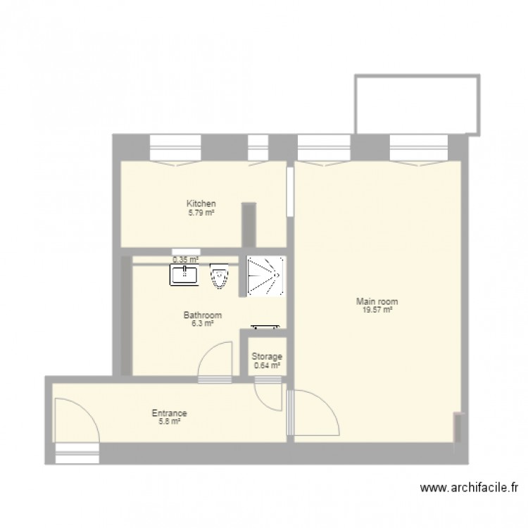 NAU6 29 SF 1 OG mitte rechts. Plan de 0 pièce et 0 m2