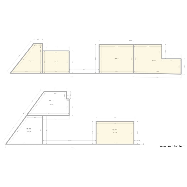 surfaces. Plan de 7 pièces et 161 m2