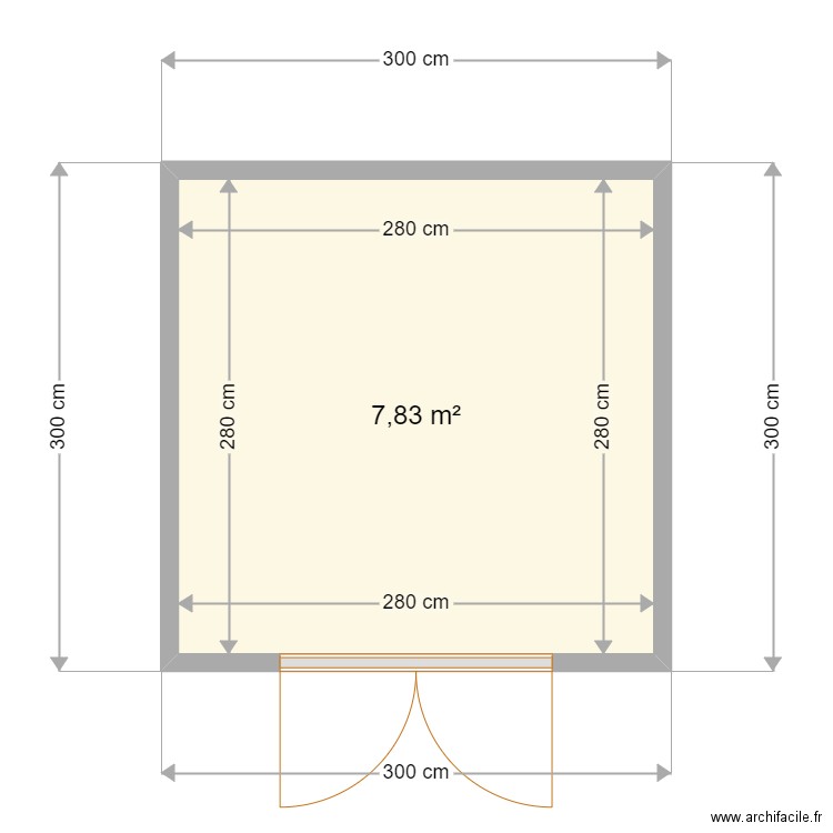 cabane jadin. Plan de 1 pièce et 8 m2