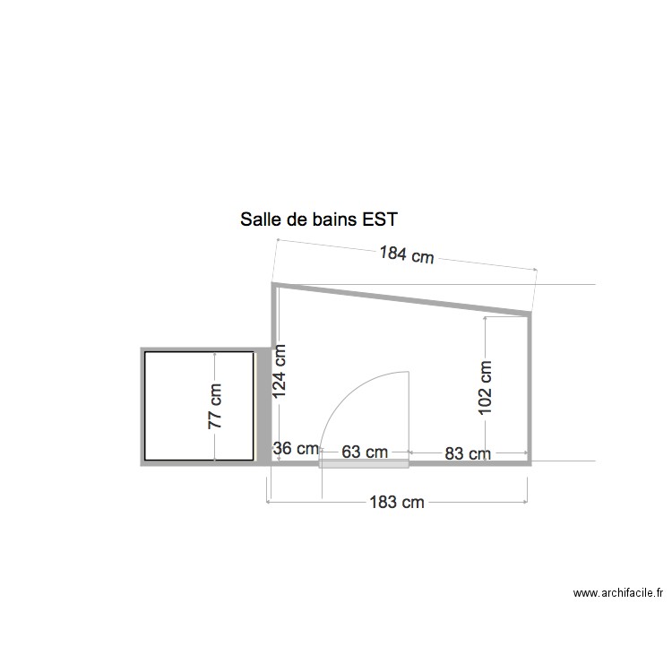 Salle de bains EST. Plan de 0 pièce et 0 m2