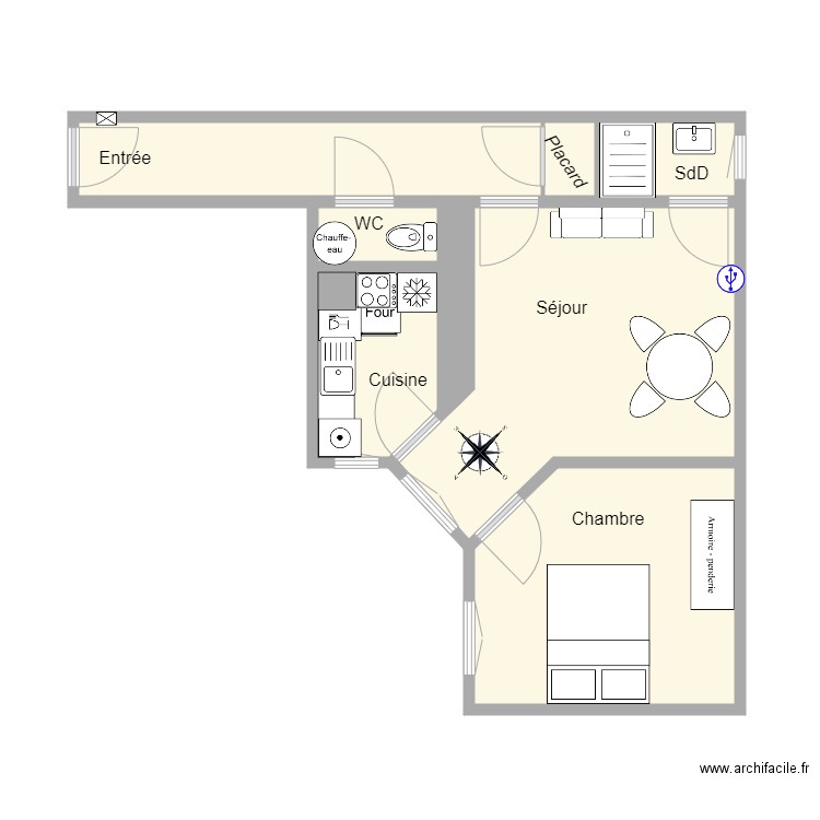 17 Oudry 602 Dte. Plan de 0 pièce et 0 m2