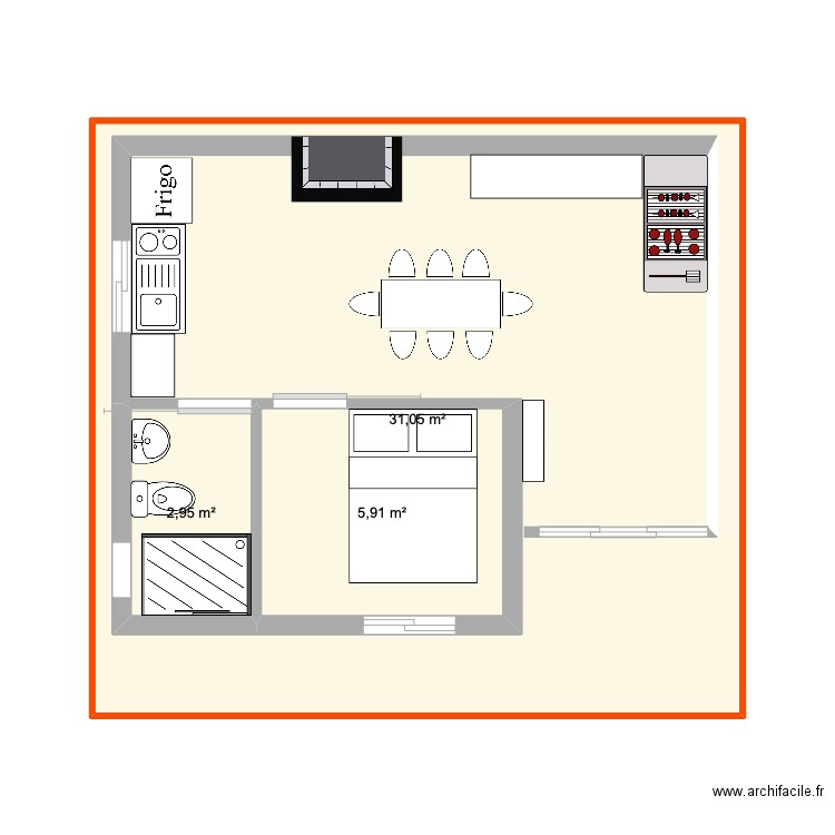 Abrigo Horta aberto. Plan de 3 pièces et 54 m2