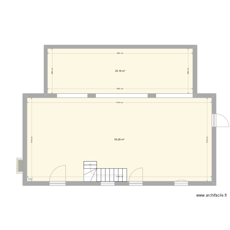 plan david. Plan de 2 pièces et 84 m2