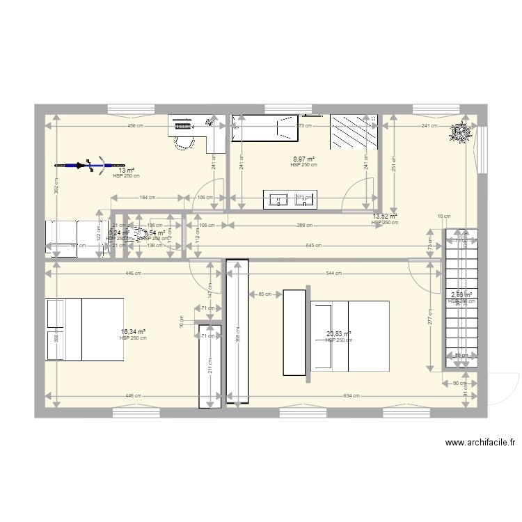 Maison Lafare Amo et celine1. Plan de 13 pièces et 158 m2
