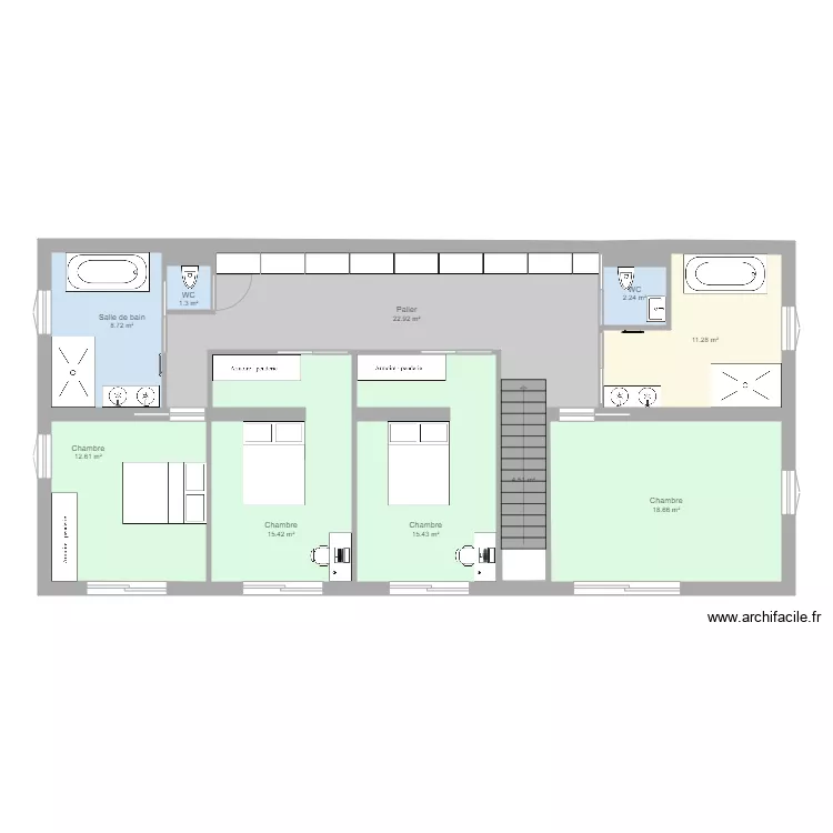 &eacute;tage. Plan de 