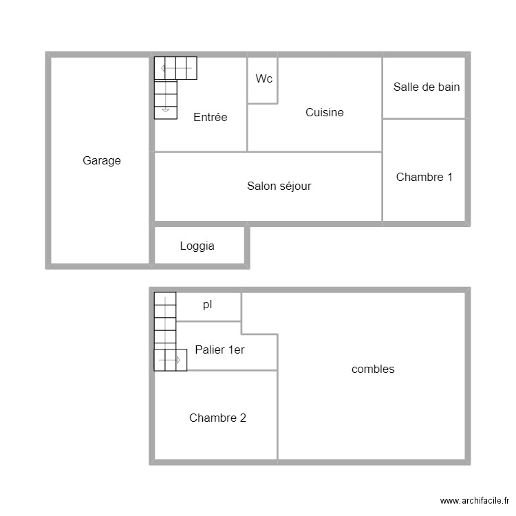 QUIMPER GUEZENNEC. Plan de 10 pièces et 55 m2