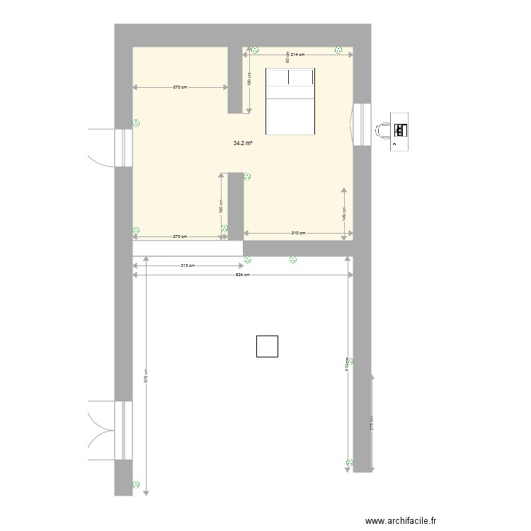 grange existant cotation  prises  . Plan de 0 pièce et 0 m2