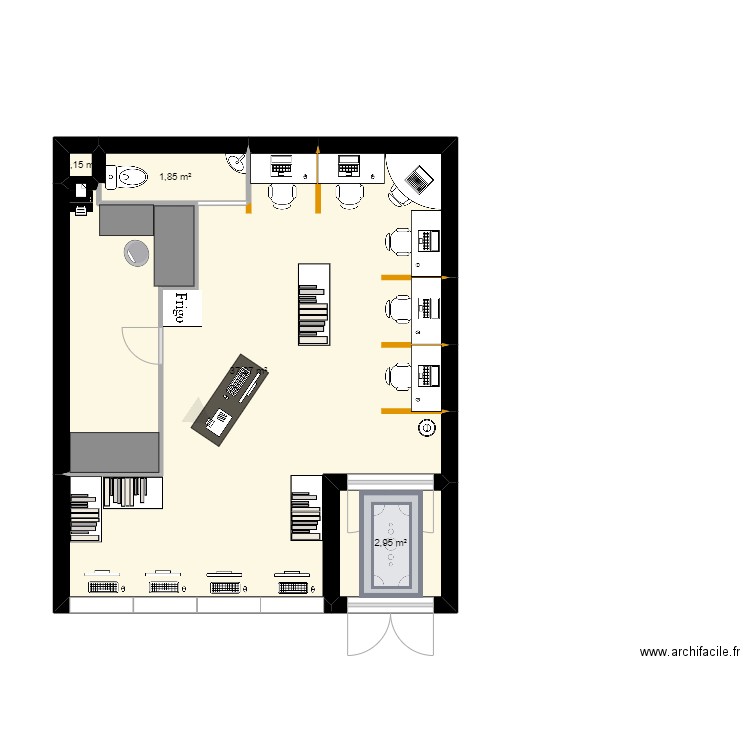 Ordinatour plan 2. Plan de 4 pièces et 42 m2