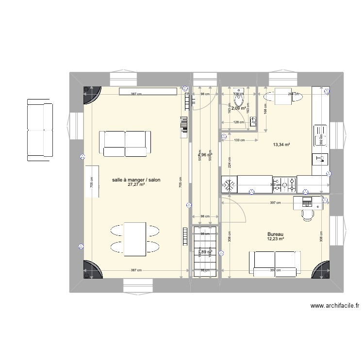 Plan RDC version pré travaux v2. Plan de 0 pièce et 0 m2