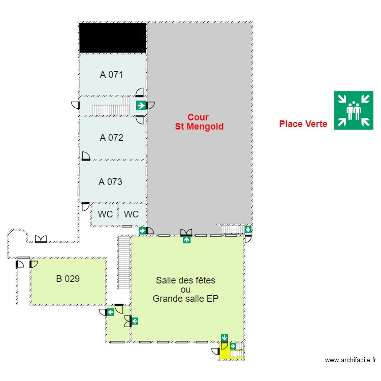 ISMHZoneAniveau0 Dénominations incendie. Plan de 0 pièce et 0 m2