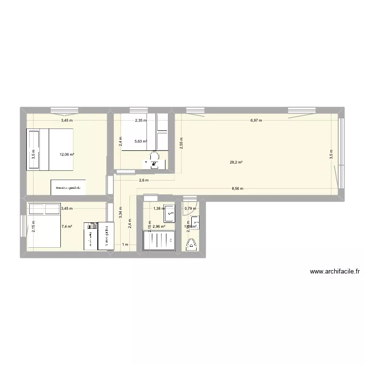 La Tzoumaz. Plan de 6 et 59 m² La Tzoumaz. Plan de 6 et 59 m²