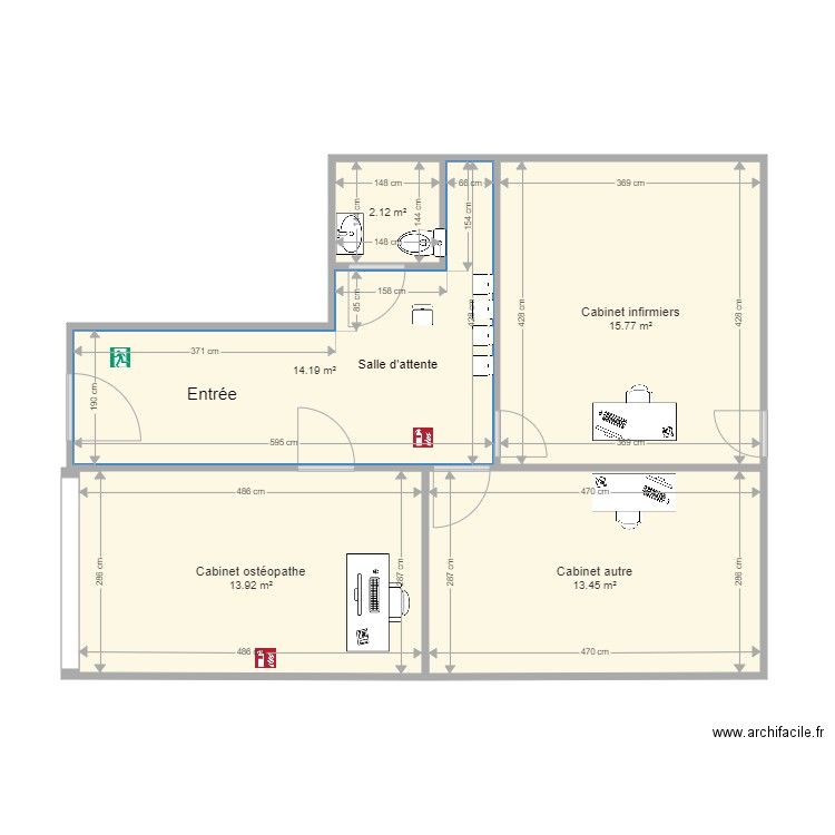 Plan Cabinet 3. Plan de 0 pièce et 0 m2