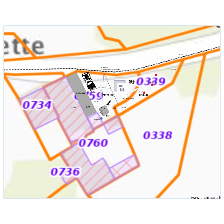 IMPLANTATION GUILLOU. Plan de 0 pièce et 0 m2