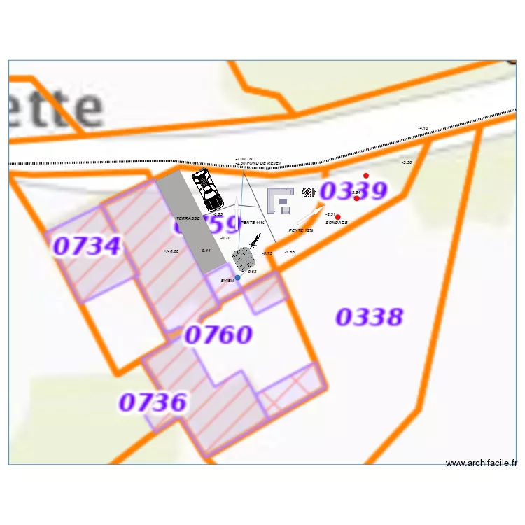 IMPLANTATION GUILLOU. Plan de 